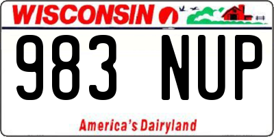 WI license plate 983NUP