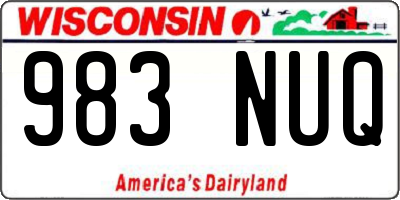 WI license plate 983NUQ