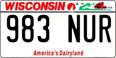 WI license plate 983NUR