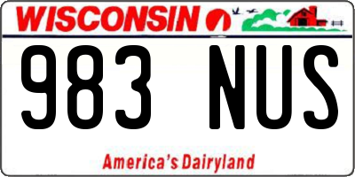 WI license plate 983NUS