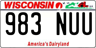 WI license plate 983NUU