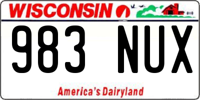 WI license plate 983NUX