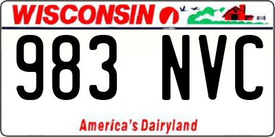 WI license plate 983NVC