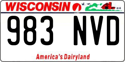 WI license plate 983NVD