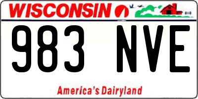 WI license plate 983NVE
