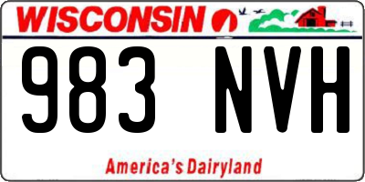 WI license plate 983NVH