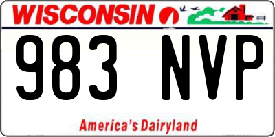 WI license plate 983NVP