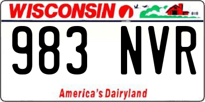 WI license plate 983NVR