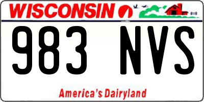 WI license plate 983NVS