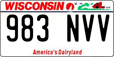 WI license plate 983NVV