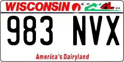 WI license plate 983NVX