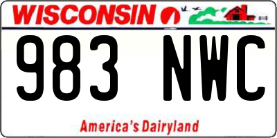 WI license plate 983NWC