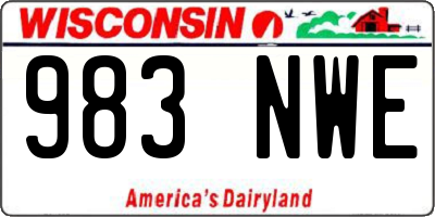 WI license plate 983NWE