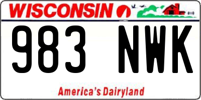 WI license plate 983NWK