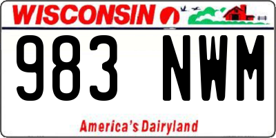 WI license plate 983NWM