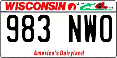 WI license plate 983NWO