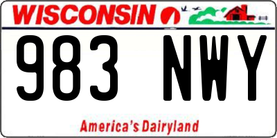 WI license plate 983NWY