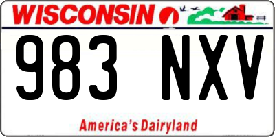 WI license plate 983NXV