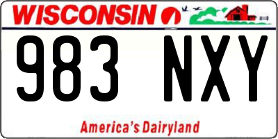 WI license plate 983NXY