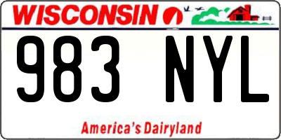 WI license plate 983NYL