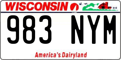 WI license plate 983NYM