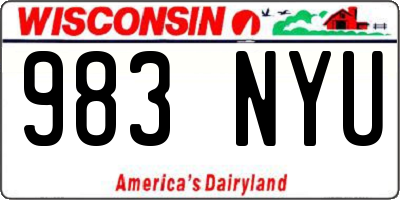 WI license plate 983NYU