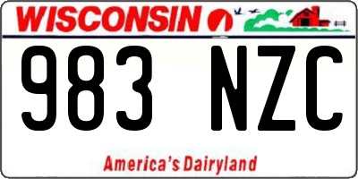 WI license plate 983NZC