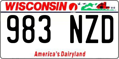 WI license plate 983NZD