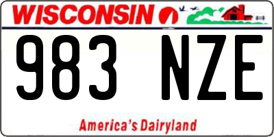 WI license plate 983NZE