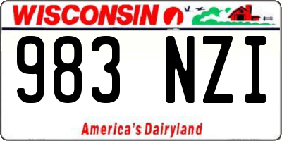 WI license plate 983NZI