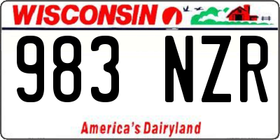WI license plate 983NZR
