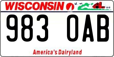 WI license plate 983OAB