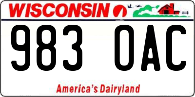 WI license plate 983OAC