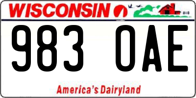 WI license plate 983OAE