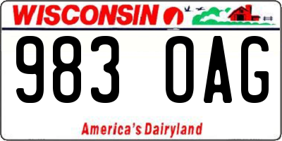 WI license plate 983OAG