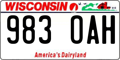 WI license plate 983OAH
