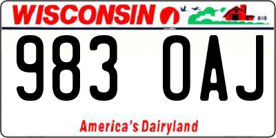 WI license plate 983OAJ