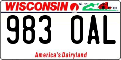 WI license plate 983OAL