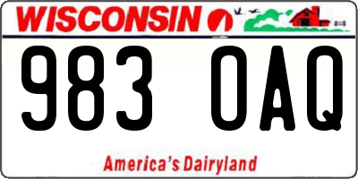 WI license plate 983OAQ