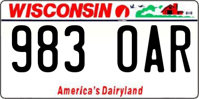 WI license plate 983OAR