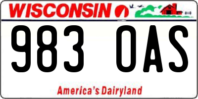 WI license plate 983OAS