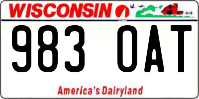 WI license plate 983OAT