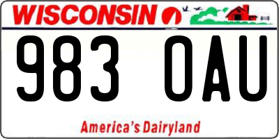 WI license plate 983OAU