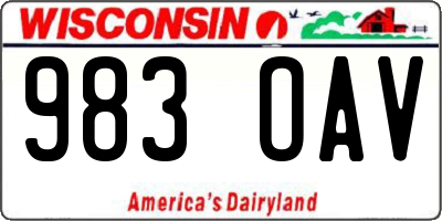 WI license plate 983OAV