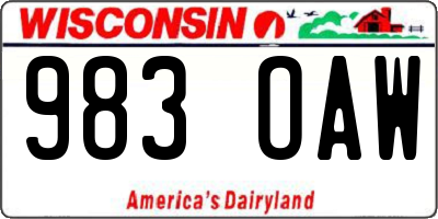 WI license plate 983OAW