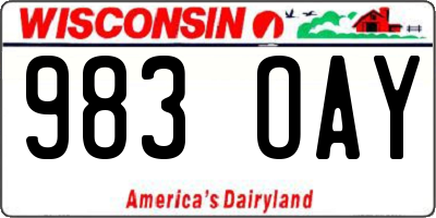 WI license plate 983OAY
