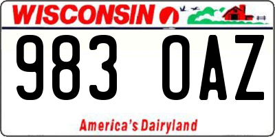WI license plate 983OAZ