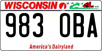 WI license plate 983OBA
