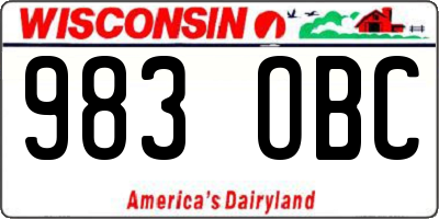 WI license plate 983OBC