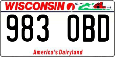 WI license plate 983OBD